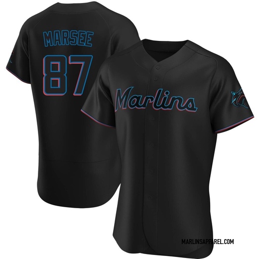 Men's Miami Marlins Jakob Marsee Black Alternate Jersey - Authentic