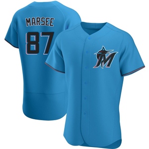 Men's Miami Marlins Jakob Marsee Blue Alternate Jersey - Authentic