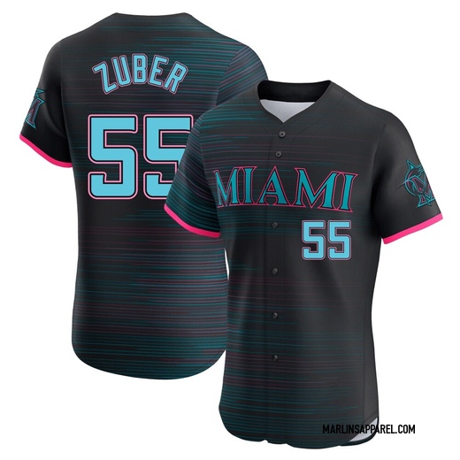 Men's Miami Marlins Tyler Zuber Black 2025 City Connect Jersey - Elite