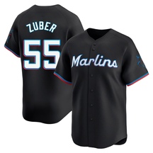 Men's Miami Marlins Tyler Zuber Black Alternate Jersey - Limited