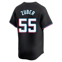 Men's Miami Marlins Tyler Zuber Black Alternate Jersey - Limited
