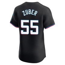 Men's Miami Marlins Tyler Zuber Black Alternate Vapor Premier Jersey - Elite