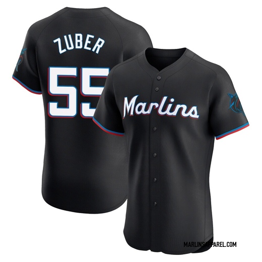Men's Miami Marlins Tyler Zuber Black Alternate Vapor Premier Jersey - Elite