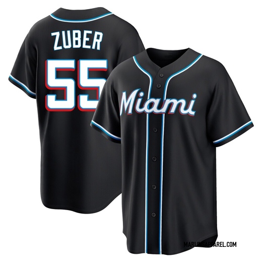 Men's Miami Marlins Tyler Zuber Black Fashion Out Jersey - Replica
