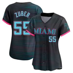 Women's Miami Marlins Tyler Zuber Black 2025 City Connect Jersey - Limited