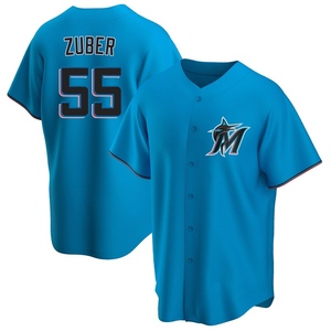 Youth Miami Marlins Tyler Zuber Blue Alternate Jersey - Replica